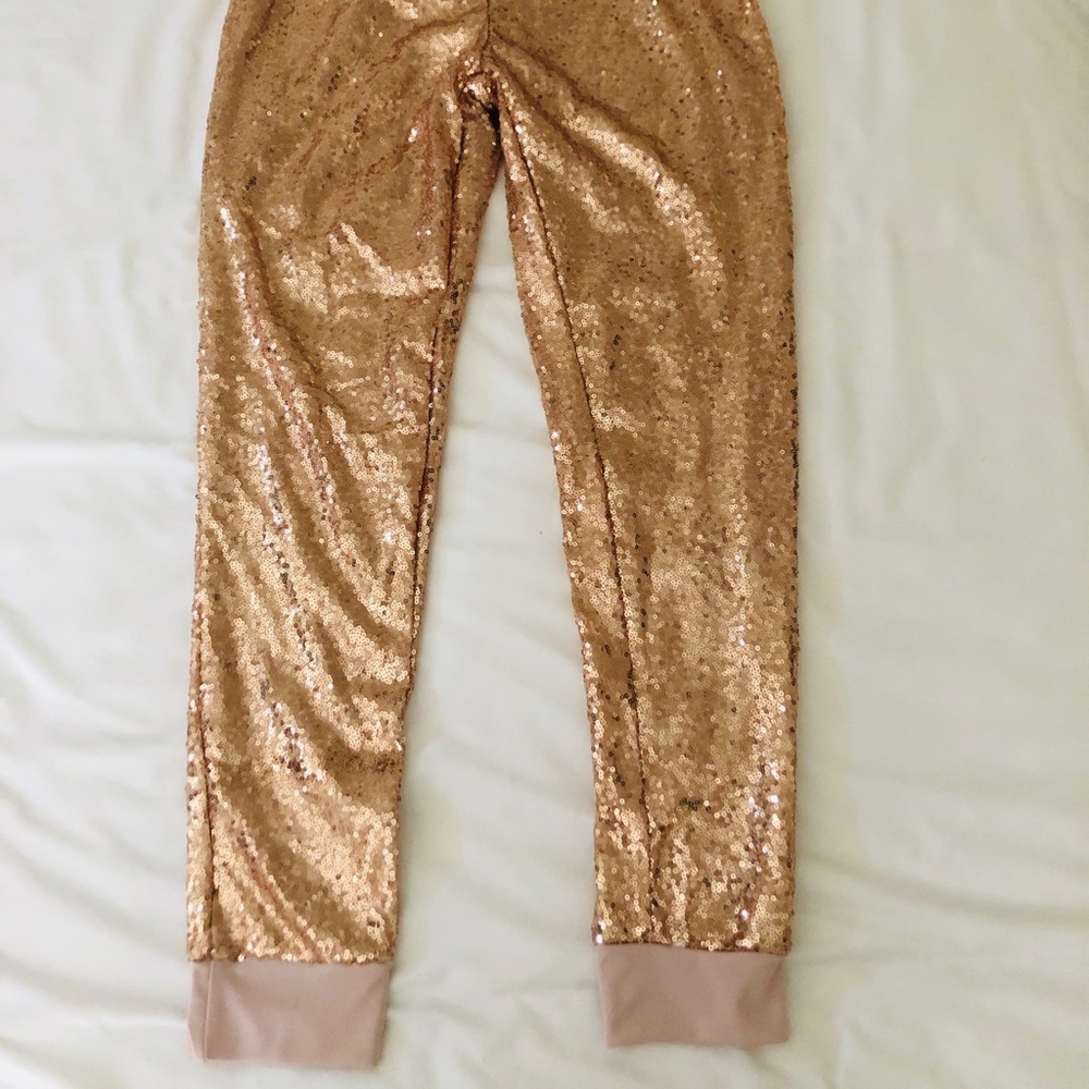 NEVER WORN - rose gold sequin pants